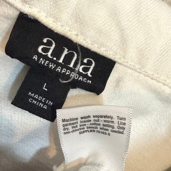 a.n.a. large distressed button front jean denim jacket C 2714 - Picture 4 of 11